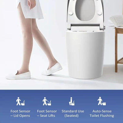ExBrite Smart Toilets with Heated Seat,Auto Flush,AUTO Open&Close,Warm Dryer,Foot Sensor,Night Light,Remote Control