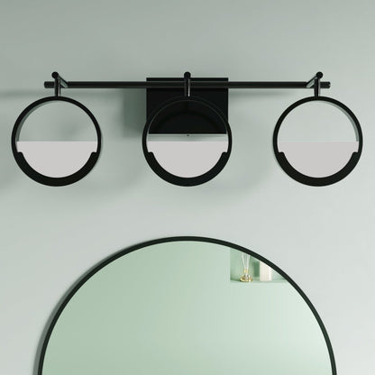 ExBrite TRIO Modern Simplicity LED Vanity Light with Rotatable Heads and Dimmable Brightness, Black