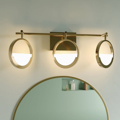 ExBrite TRIO Modern Simplicity LED Vanity Light with Rotatable Heads and Dimmable Brightness, Gold
