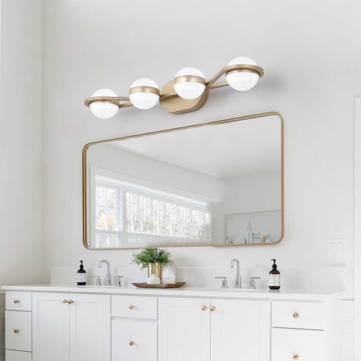 ExBrite Vanity Lights,4-Light Bathroom Light Fixtures, LED Bulbs,For Mirror Kitchen Living Room Hallway Cabinet Porch