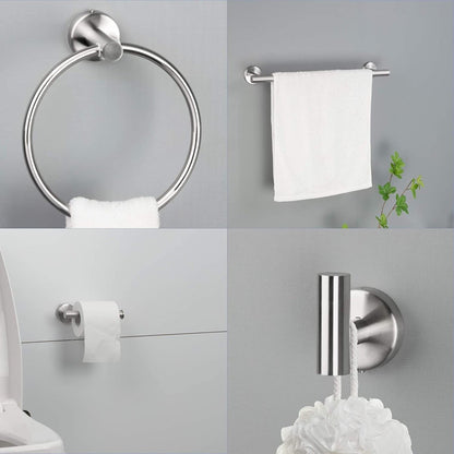 ExBrite Wall Mount Towel Rack Set 6 Piece Stainless Steel for Bathroom,Bursh Nickle