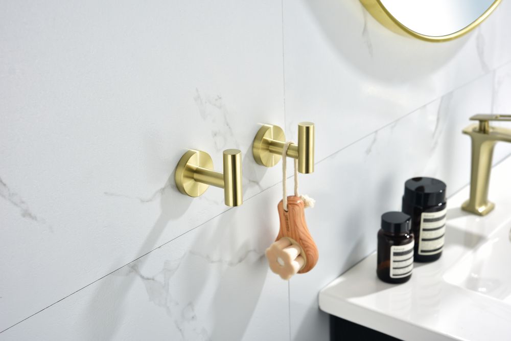 ExBrite Wall Mount Towel Rack Set 6 Piece Stainless Steel for Bathroom,Gold