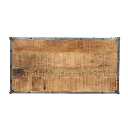 MangoLuxe Solid Wood Coffee Table ,Rustic Oak 24'' W X 46'' H X 19''